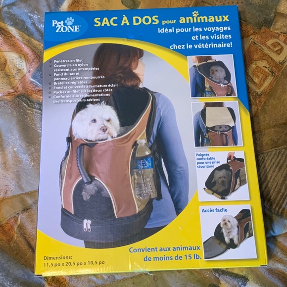 Pet Zone Adjustable Backpack Pet Carrier- Cat/Dog up to 15lbs- BNIB - Picture 8 of 8